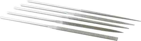 Strauss 5 Piece Diamond Pattern File Set 5-1/2" Long, Medium Coarseness, Roun...