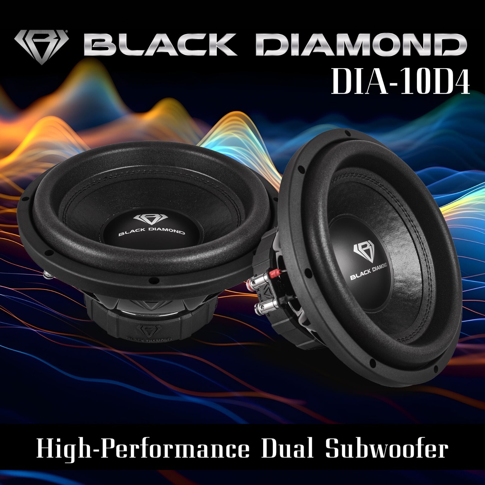 Black Diamond DIA-10D4 10 inches Subwoofer 440W Max Power, 220W RMS, Dual 4 Ohms