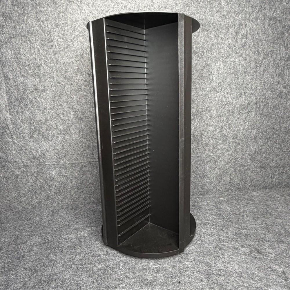 Laserline Rotating CD Storage Tower Black Plastic 80 Disc Carousel Media Rack