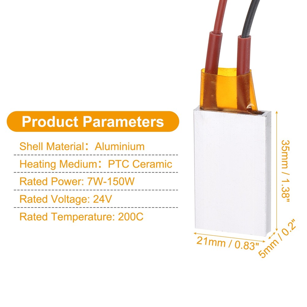 PTC Heating Element, 24V 7W-150W 200C PTC Heating Plate