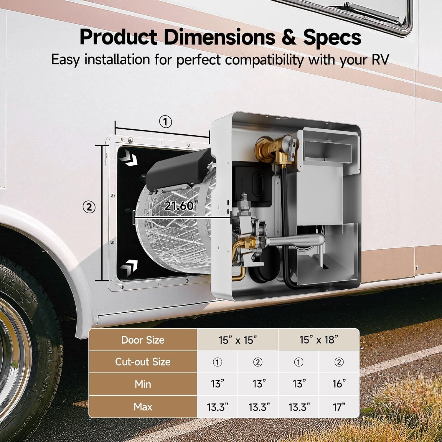 6 Gal Gas & Electric RV Camper Water Heater 1440W 12,000BTU +Controller W/0 door