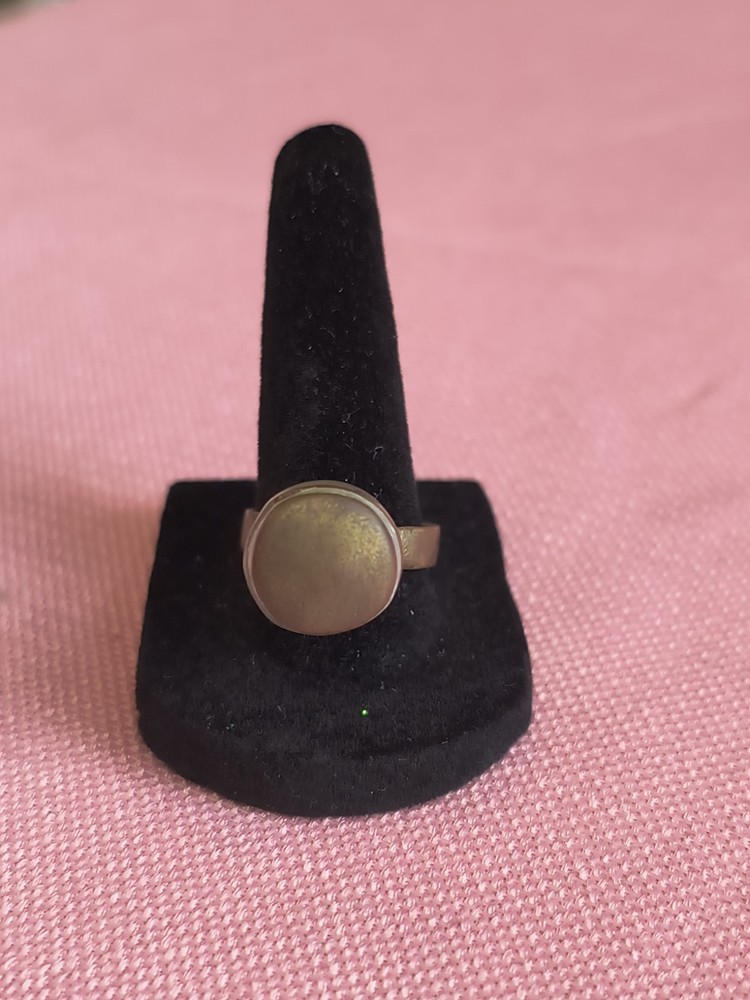 Handmade Unique Dome Ring From Uganda Orange & Gold Tone