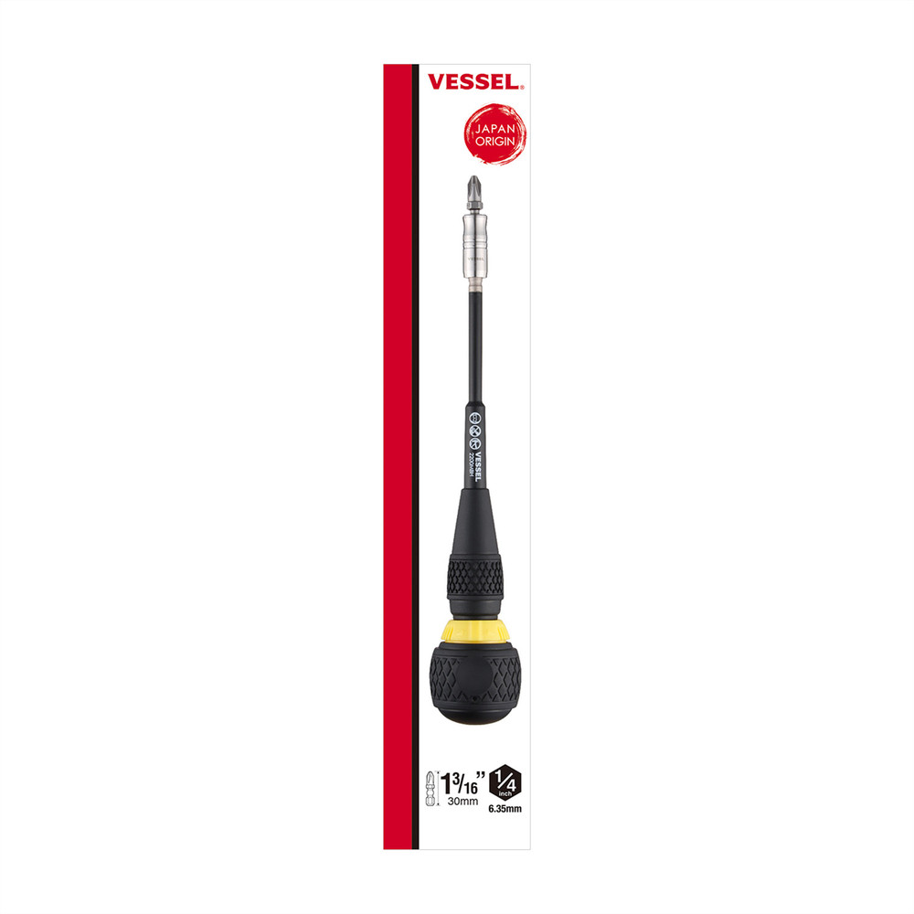 Vessel Tools BALL GRIP Ratchet Interchangeable Screwdriver with 10 PC. Bit Set 2