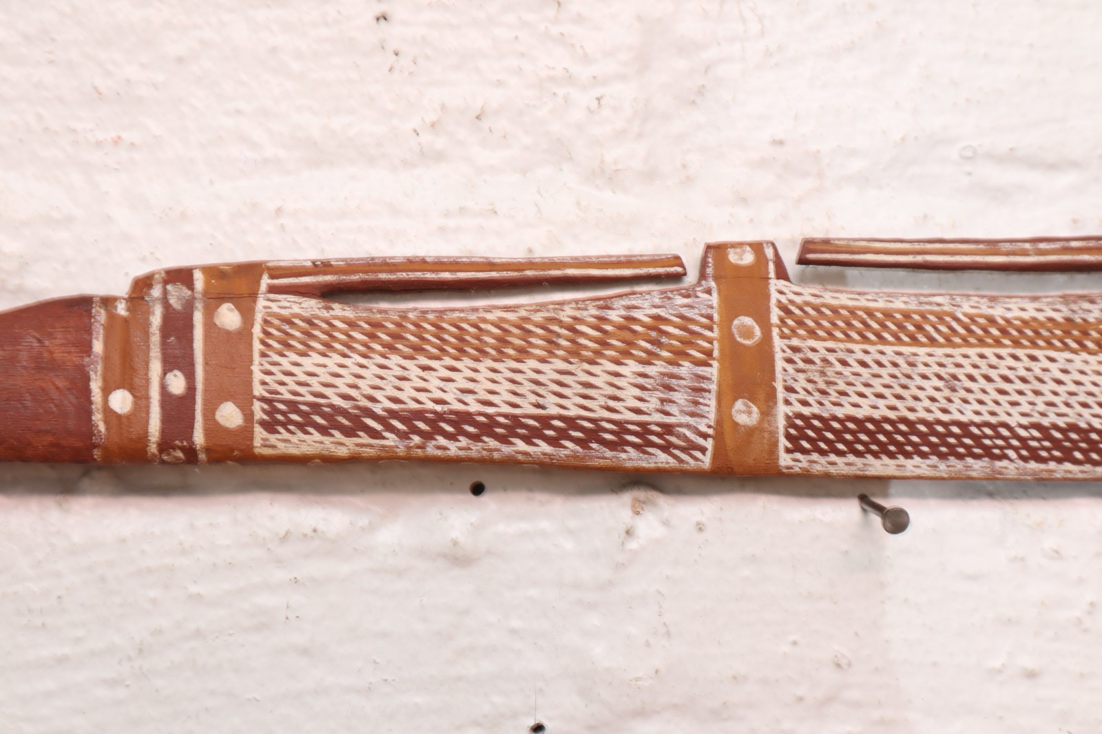 Early AUSTRALIAN Aboriginal Spear Thrower Groote Eylandt Painted Decoration