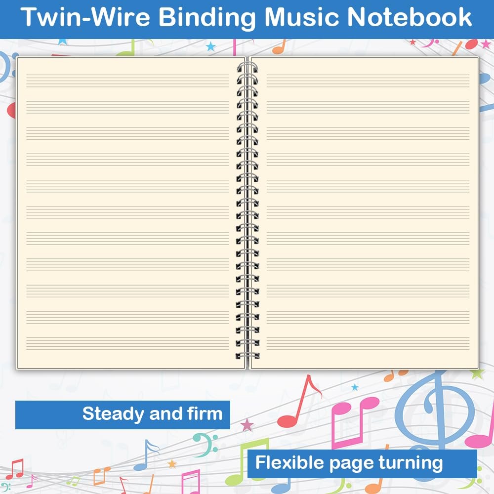 Lyuzecheean Blank Sheet Music Notebook, Composition 1 Pack, Black 1 Pack