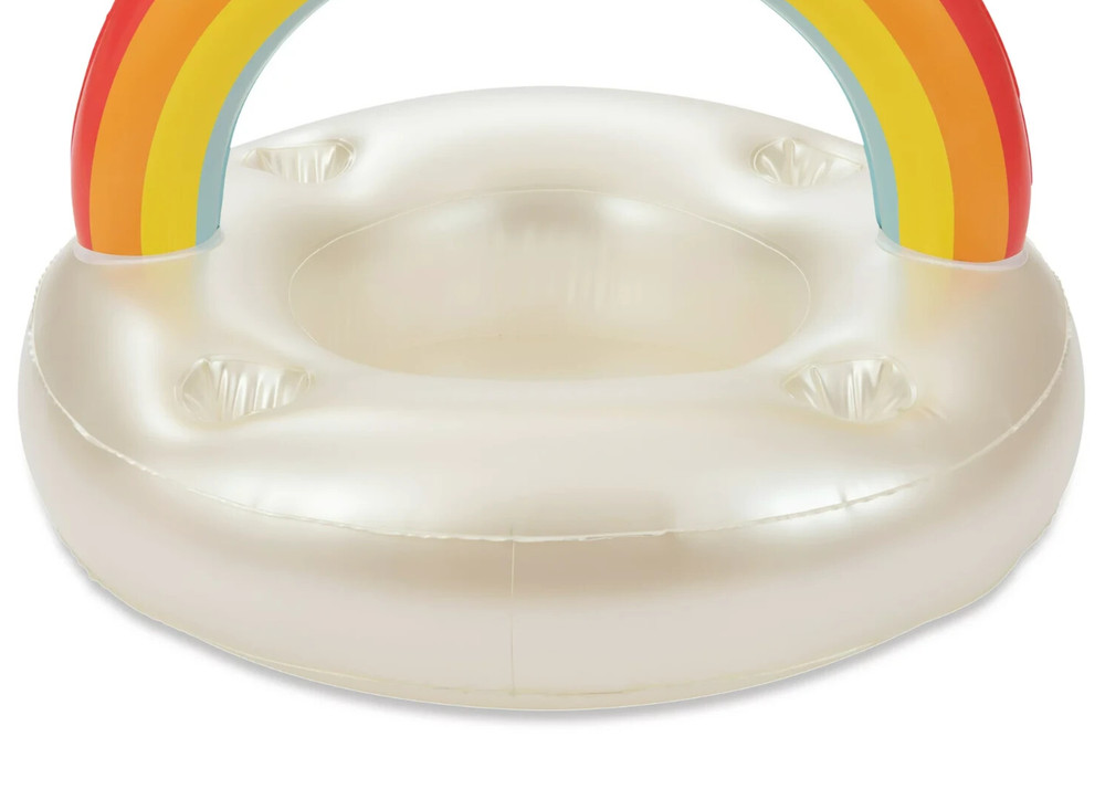 Play Day Inflatable Rainbow Beverage Holder Pool Float, Adults