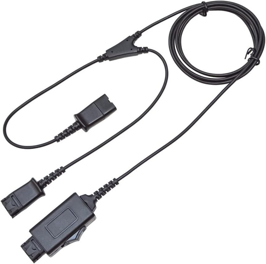 Y-Splitter Adapter Y-Training Cable with Mic Switch Compatible with Plantronics