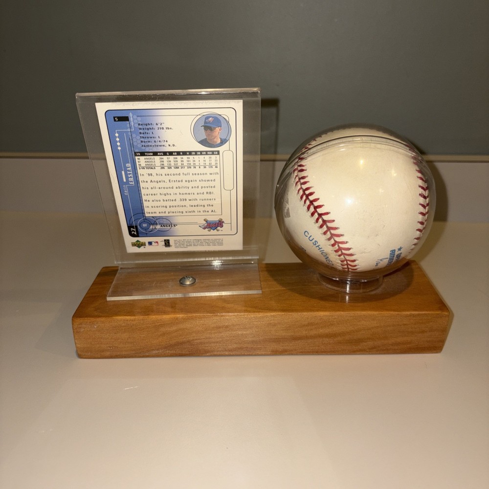Darin Erstad Signed Autographed Baseball MLB with Upper Deck Card