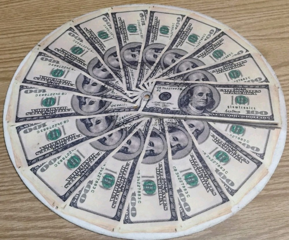 DJ TURNTABLE SLIPMAT WITH $100 BILLS PATTERN