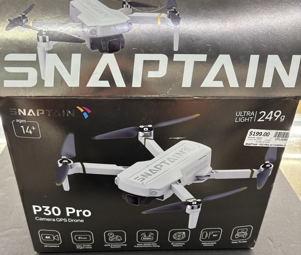 Snaptain Drone - P30 Pro 4K Camera GPS and Remote Controller, Case, Extras