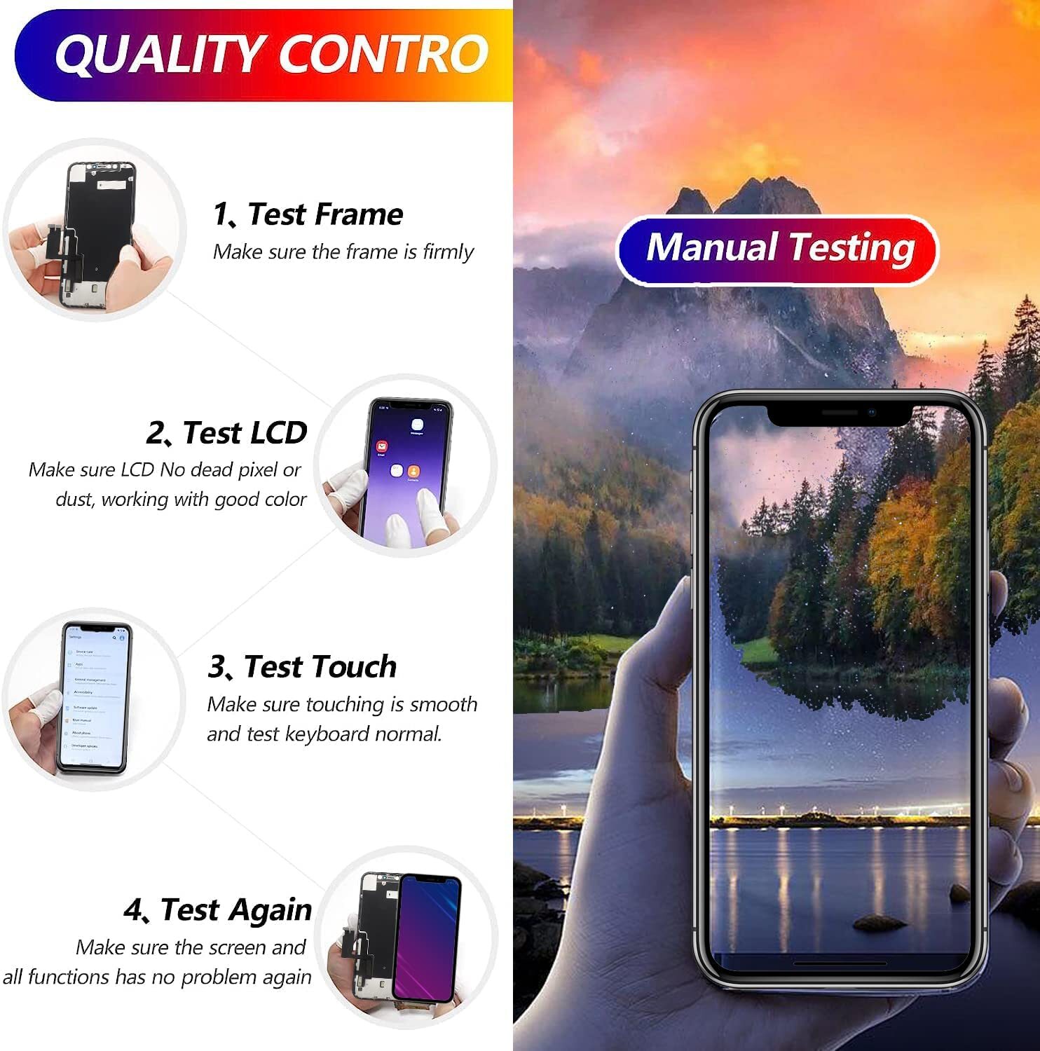 For iPhone XR LCD Display Touch Screen Replacement Digitizer Assembly A+ Quality