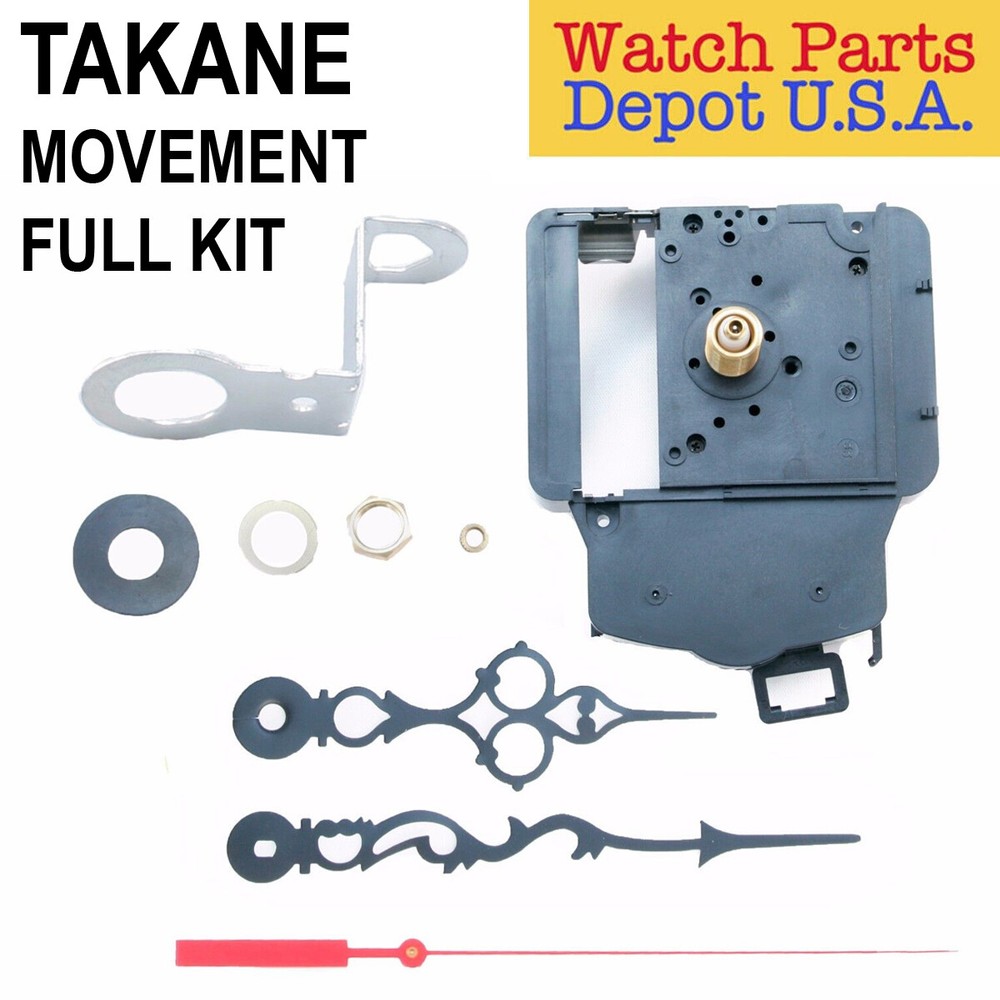 Takane Made Pendulum Clock Movement Kit with Hands, Multiple Sizes (NEW!)