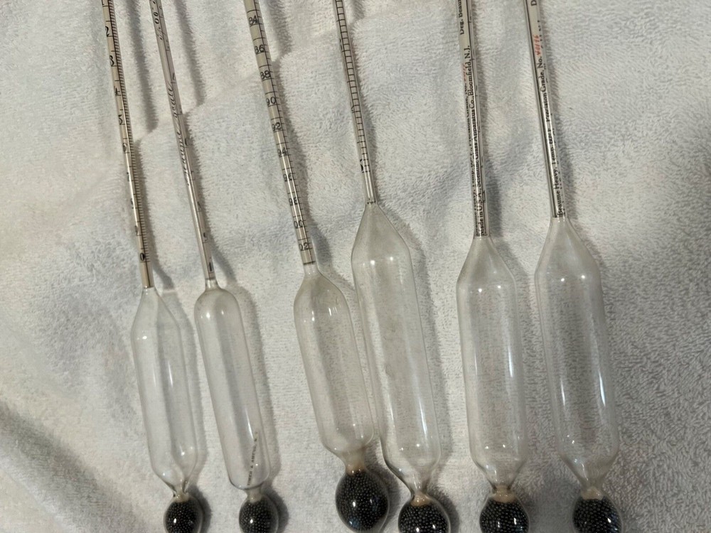 6 Vintage Scientific Floating Thermometers 