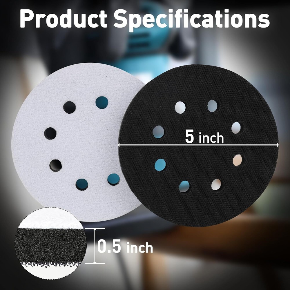 2Pcs 5 inch Hook Loop Soft Foam Interface Sanding Disc Sander Buffer Backing Pad