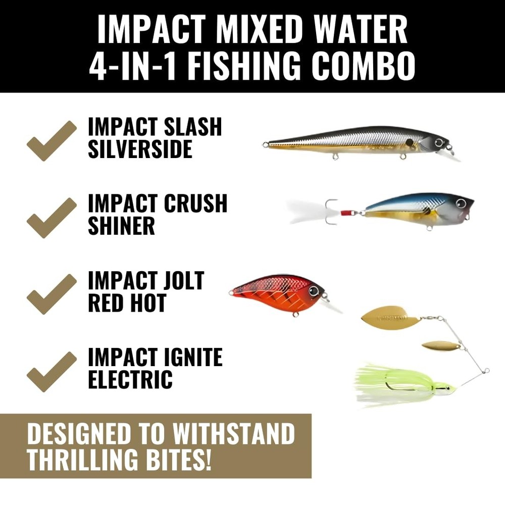 LUNKERHUNT Mixed Water Crankbaits – 4-Pack | Small,