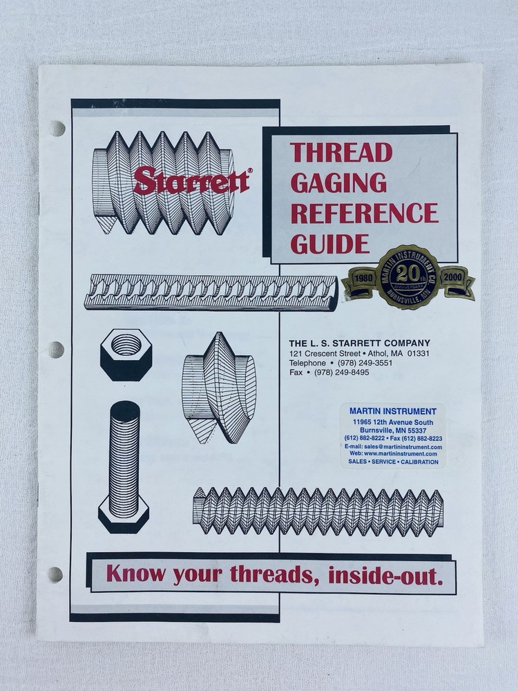 Starrett THREAD GAGING REFERENCE GUIDE