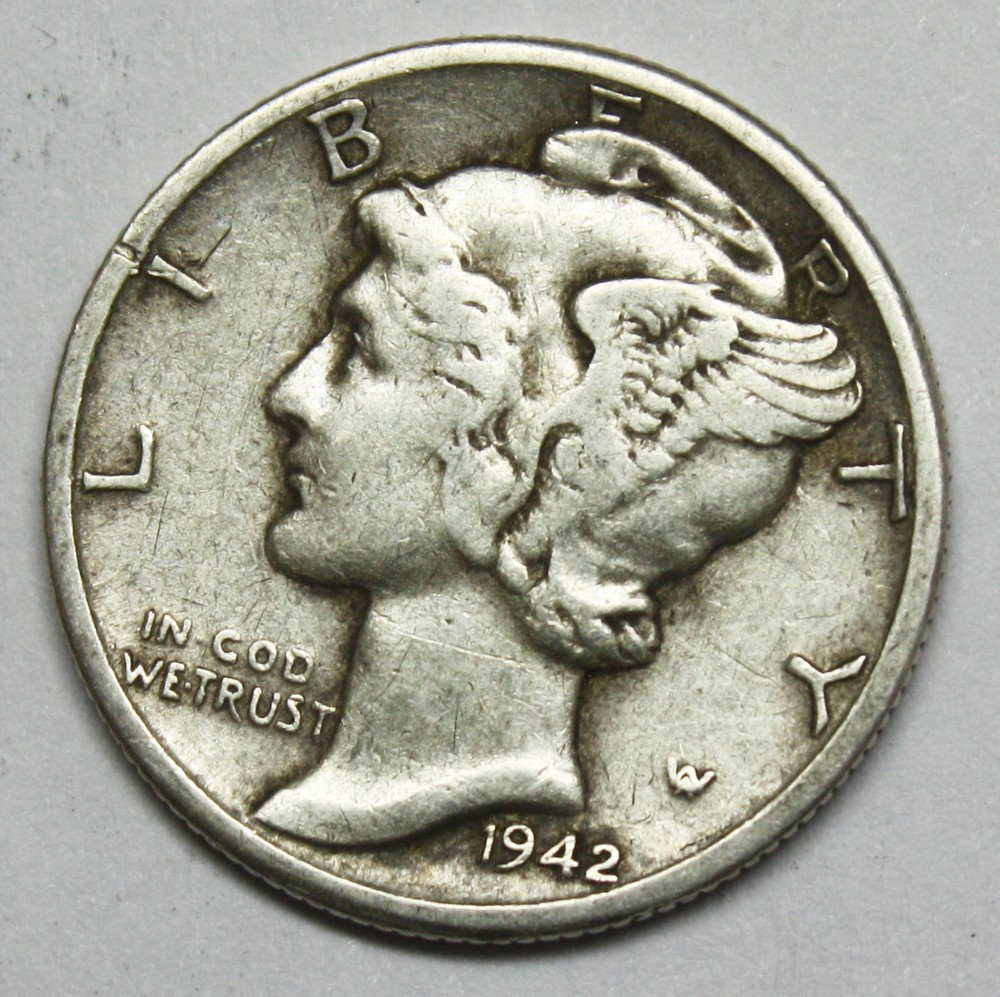 1942-d Mercury Head Dime. Error Double Date.   (Inventory A)