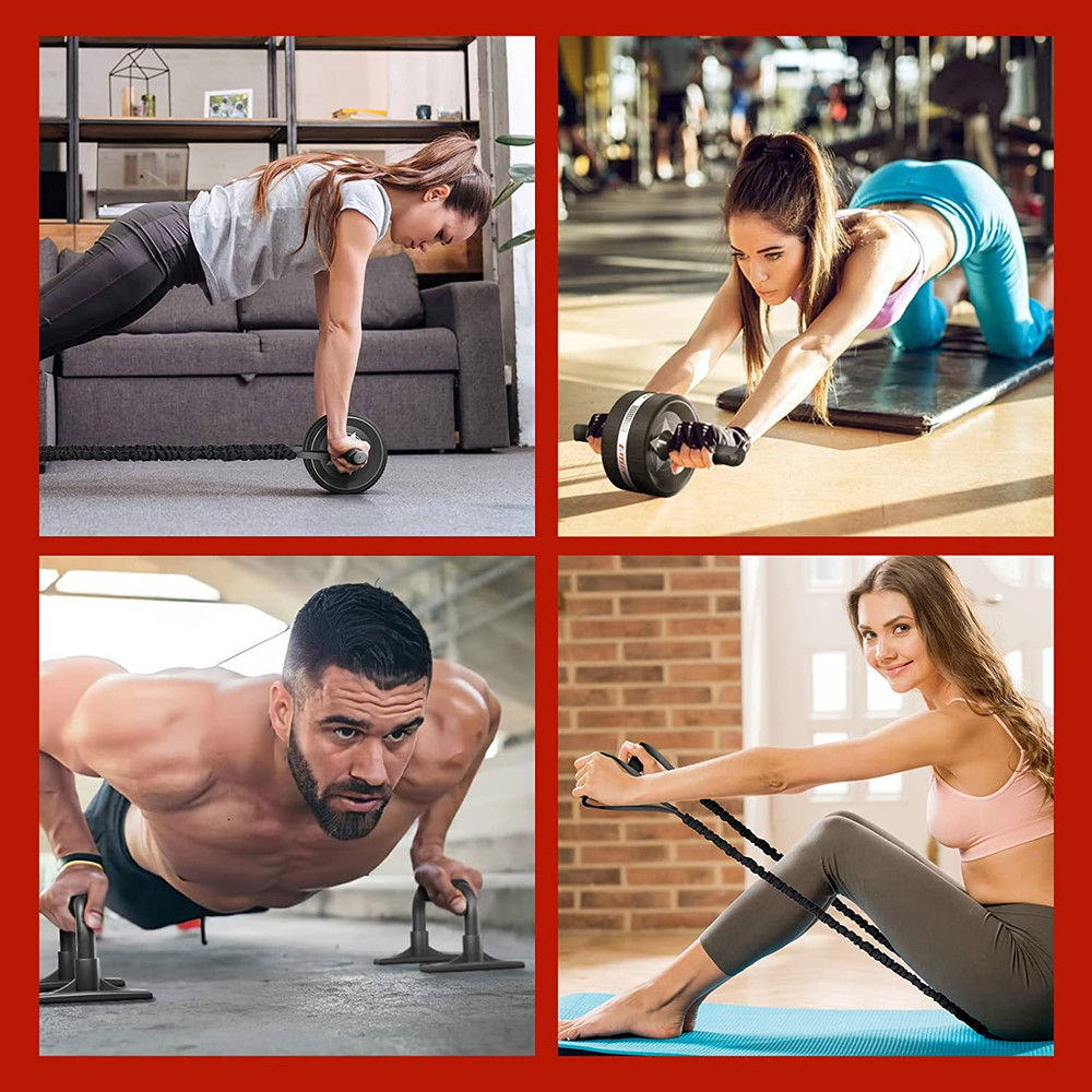 Ab Rollers Wheel Kit, Exercise Wheel Core Strength Training Abdominal Roller Set