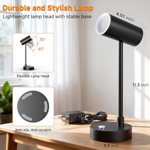 Adjustable LED Eye-Caring Desk Lamp, Dimmable Stepless Brightness, 3 Color