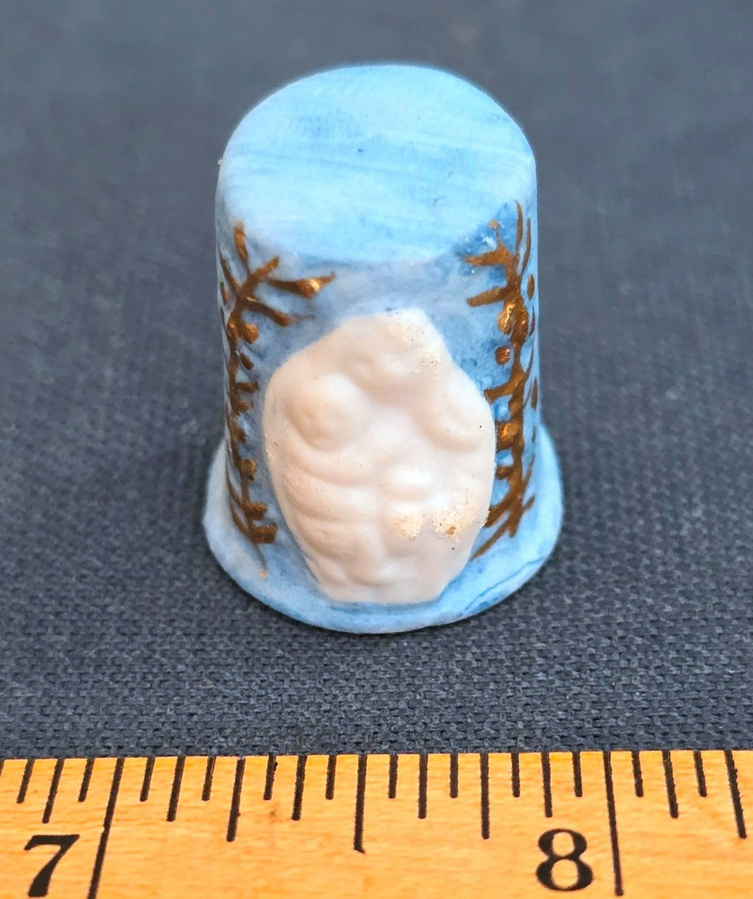 Charming Painted Ceramic Thimble
