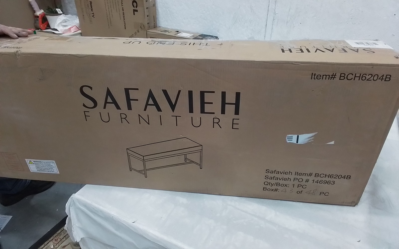 Safavieh CHASE FAUX LEATHER BENCH, Reduced Price 2172770050 BCH6204B