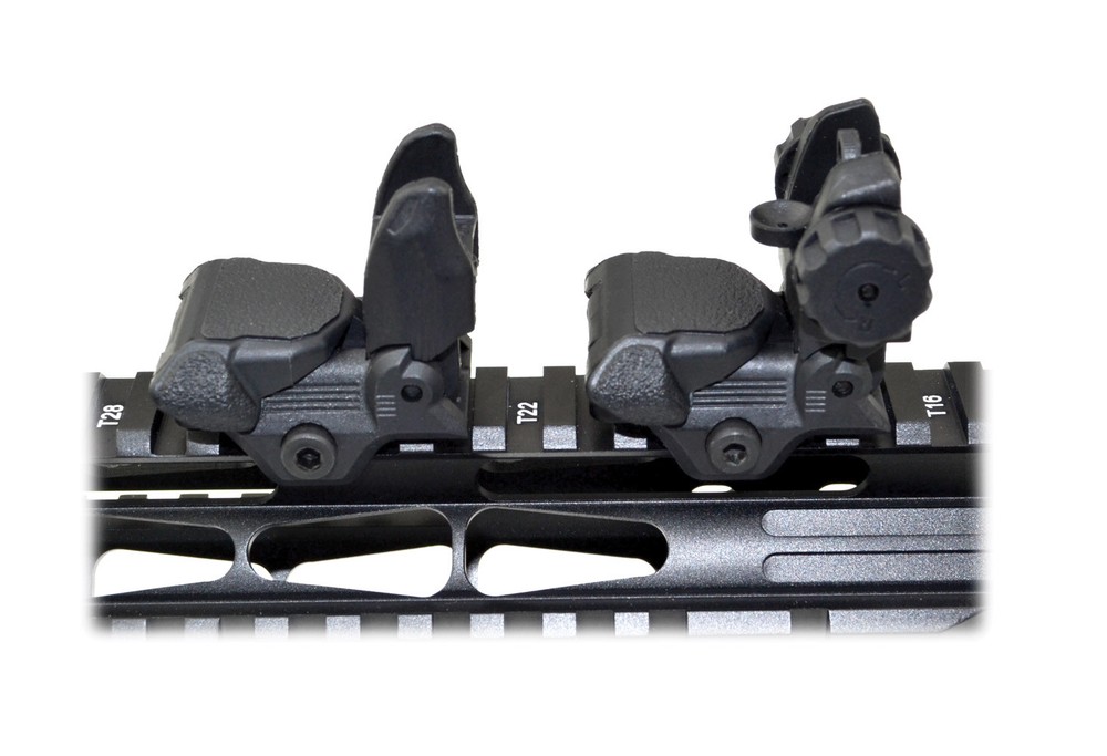 Backup Sight Set Front and Rear, Flip-Up. Polymer - Same plane/receiver height