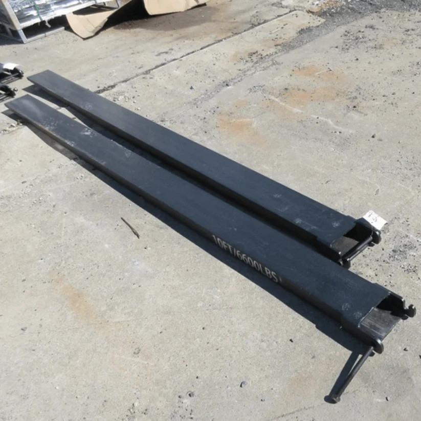 10FT Industrial Forklift Fork Extensions Black | All-Welded Steel | 6,600 lb