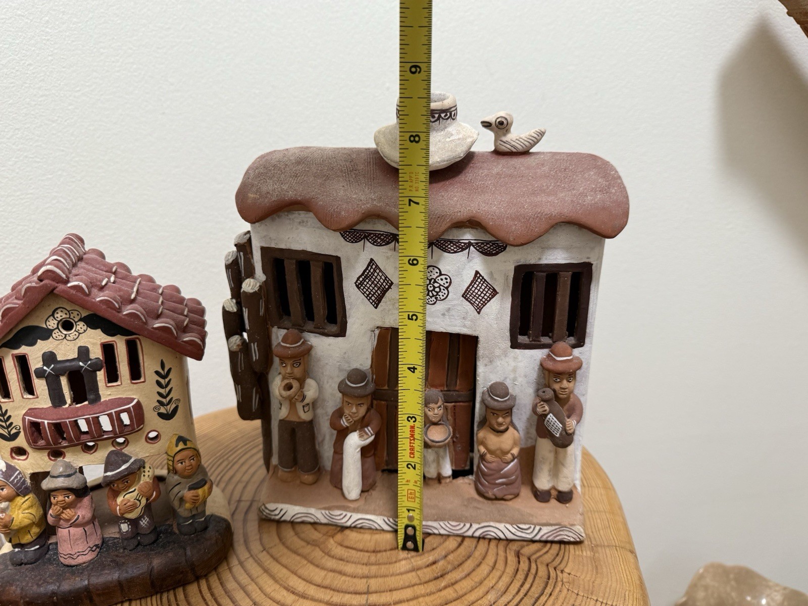 Set of 3 Large Handcrafted Peruvian Clay Pueblo Houses – Folk Art Village