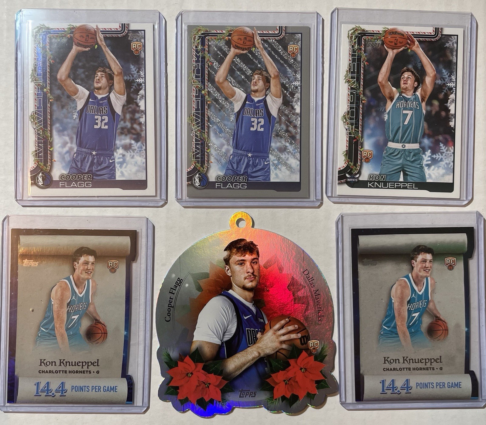🔥🔥2025-26 Topps Holiday Cooper Flagg & Kon Knueppel 6 Card Lot🔥🔥