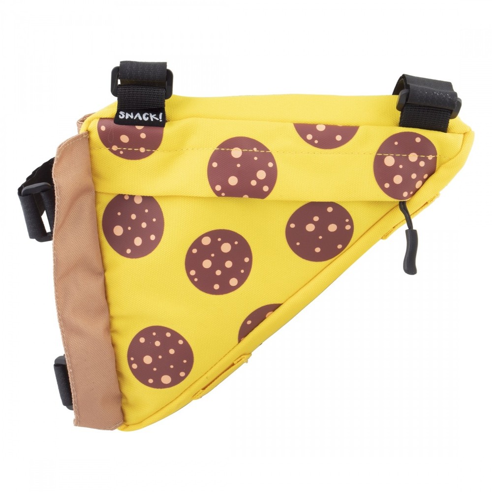 Pizza-Shaped Bicycle Frame Bag with Hook and Loop Straps, Compact