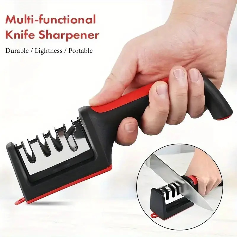 4 Stage Knife Sharpener Professional Ceramic Tungsten Kitchen Sharpening System