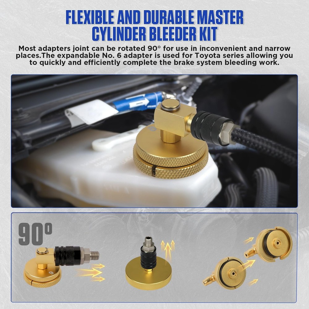 20PCS Brake Bleeder Adapter Kit Master Cylinder Multiple sizes