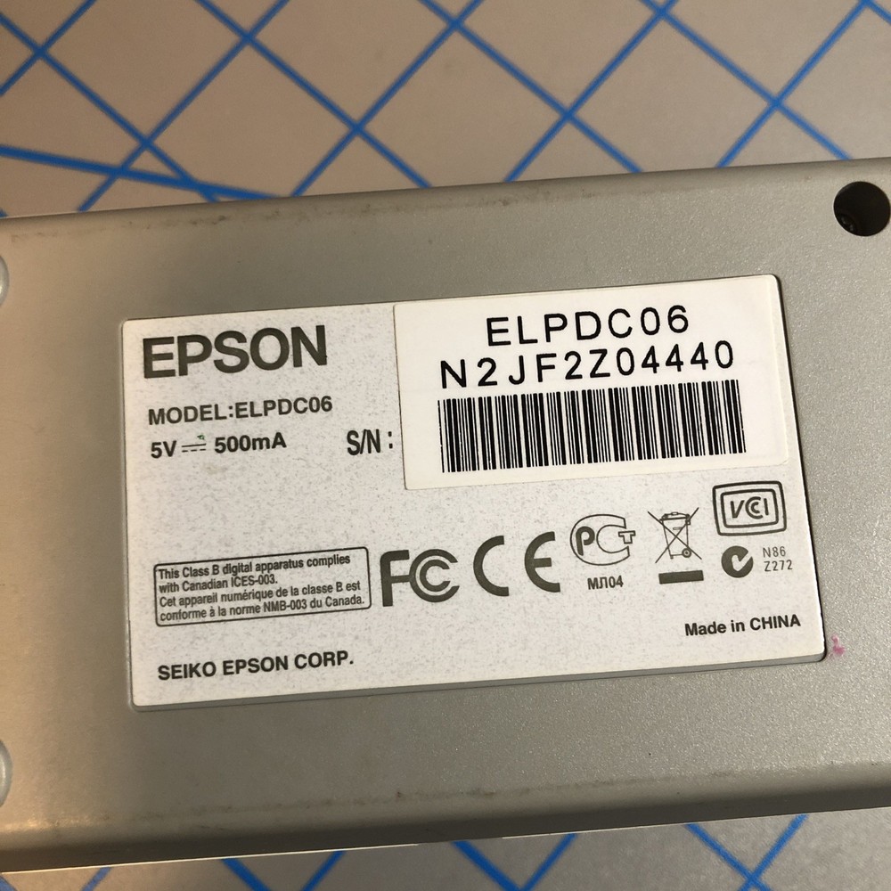 TESTED - Epson ELPDC06 Portable Compact Document Camera w/Case