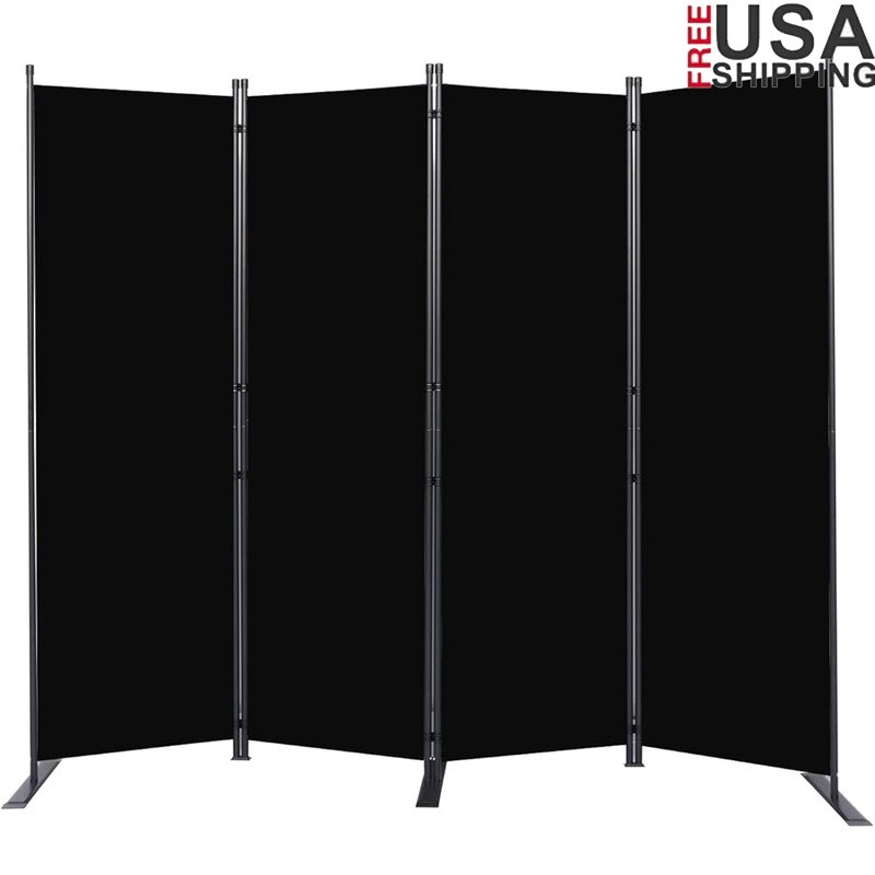 Portable Folding Room Divider Privacy Screen Adjustable 4 Panel Partition New