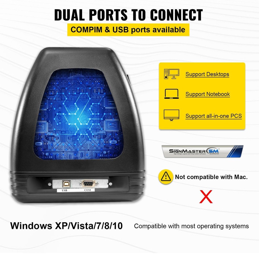 53in/1350mm Cutting Plotter with LCD & Signmaster Software & Stand PC Control