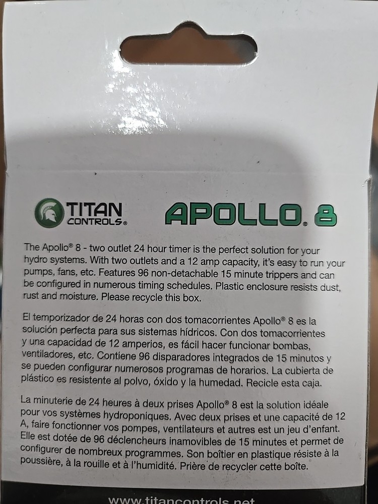Titan Controls Apollo 8 - Two Outlet Mechanical Timer