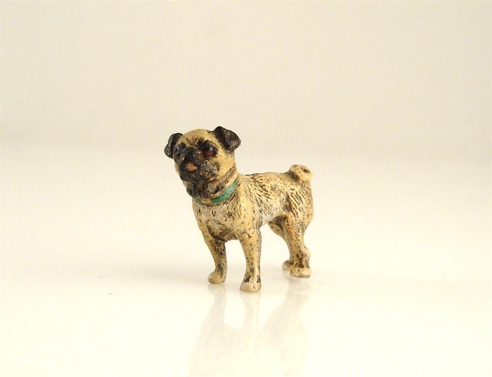 Franz Bergmann Vienna Austria Tiny Standing PUG Bully Dog Cold Painted Bronze