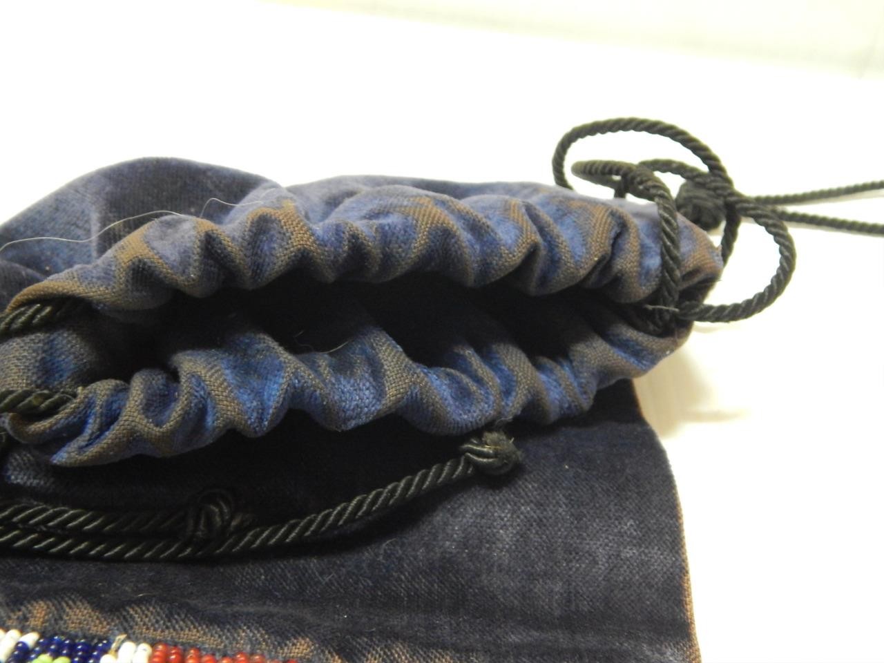 VINTAGE 1920s PLAINS BEADED DAKOTA INDIAN LADIES TOBACCO BAG - NICE SPIDER LINES