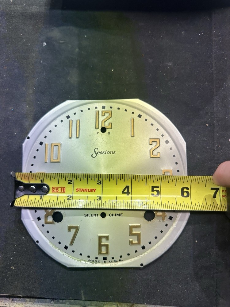 (CC52) - ANTIQUE 6" SESSIONS DIAL, BEZEL, AND GLASS