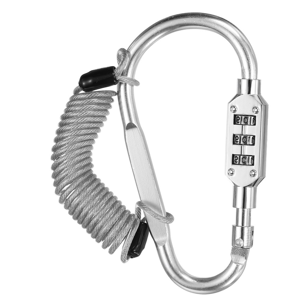 4.9Ft Security Cable Lock Steel Safety Cable with 4.8" Combination Lock Silver