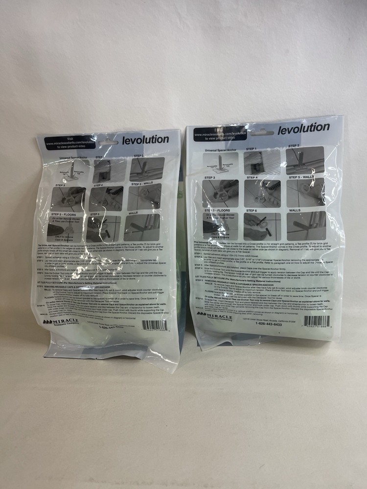 Levolution Universal Tile Spacing Leveling System Flat Part A 1/16 in 2x50 Pack