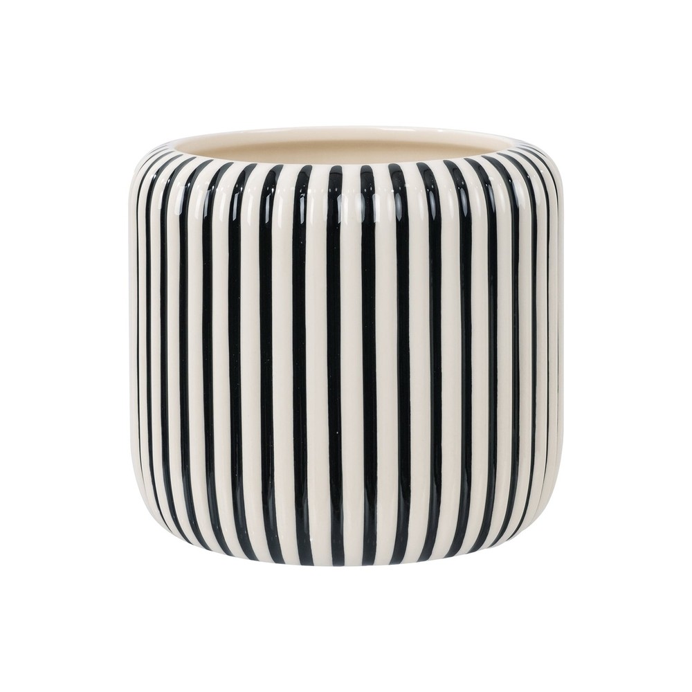 8" Black Stripe Ceramic Planter by Drew Barrymore