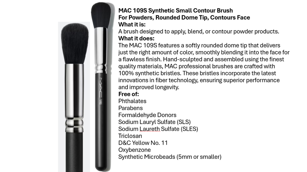 Mac 109S Small Contour Brush NEW 100% Authentic