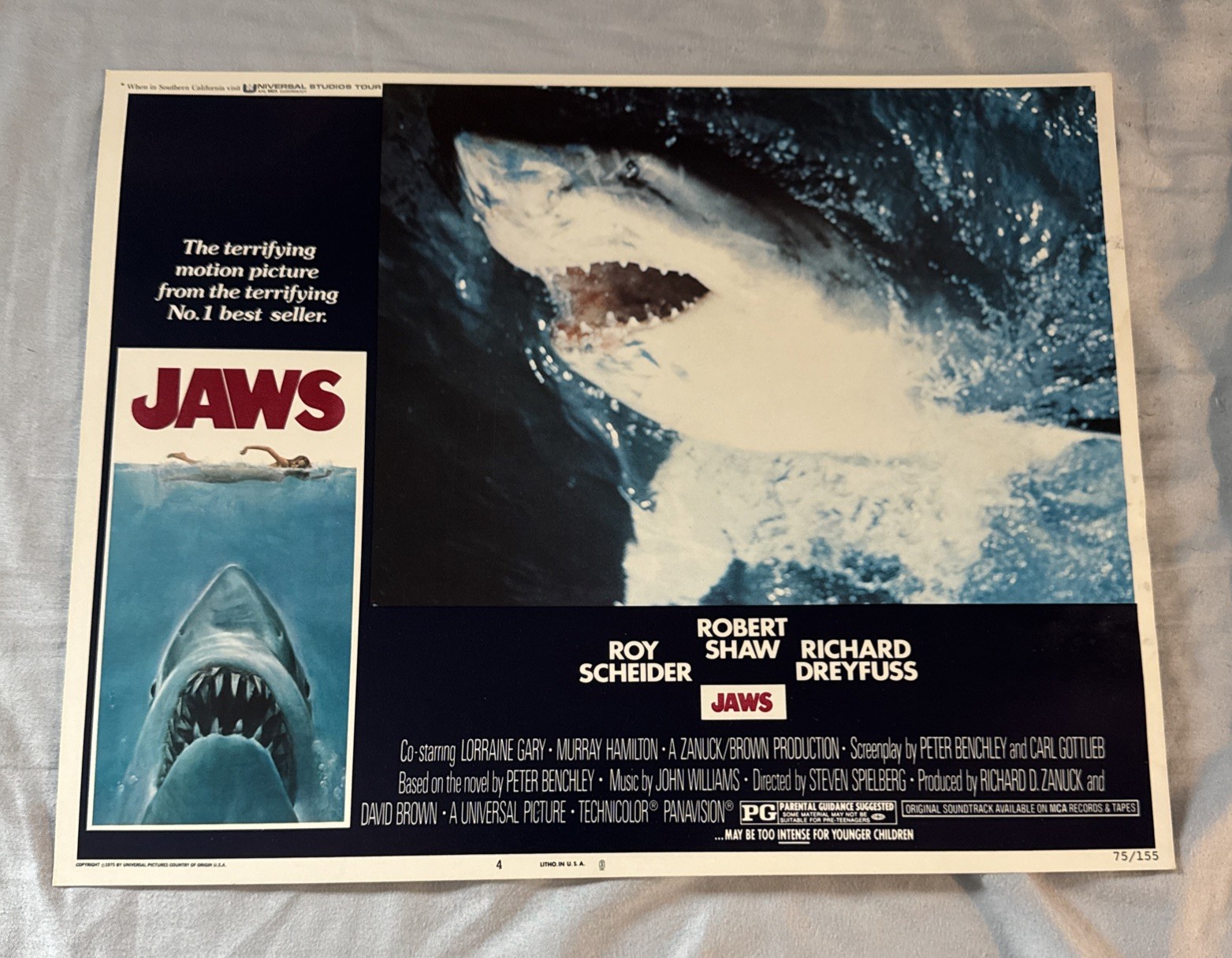 JAWS Original 1975 Movie Deluxe Lobby Cards Near Set 7 Of 8 11x14 + Promo Packet