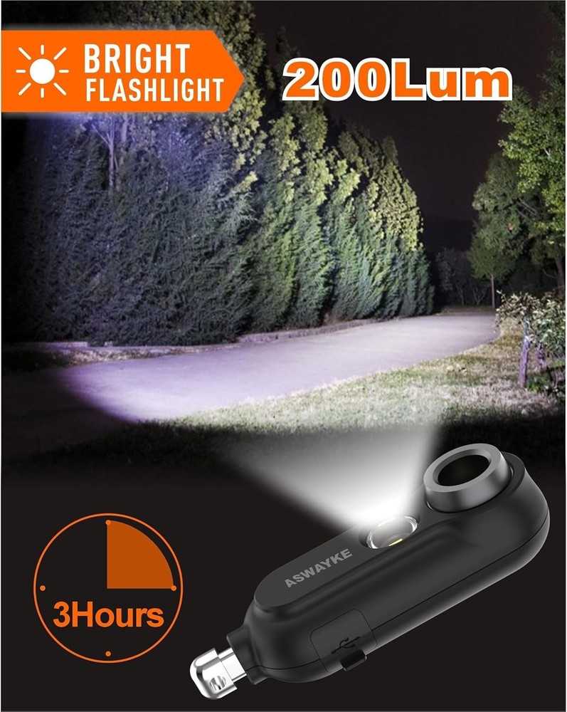 125dB Rechargeable Bear Horn, Waterproof & LED Flashlight Bear Deterrent Devi...