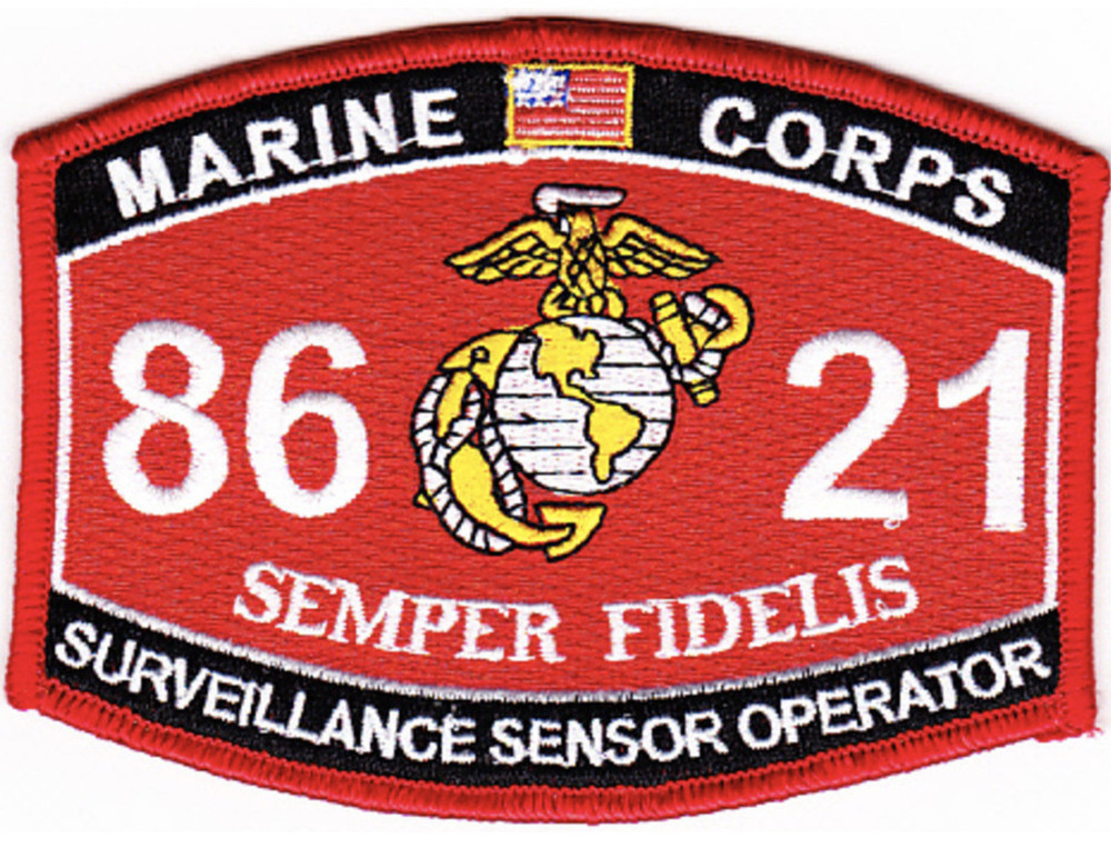 MARINE CORPS MOS 8621 SURVEILLANCE SENSOR OPERATOR EGA EMBROIDERED PATCH