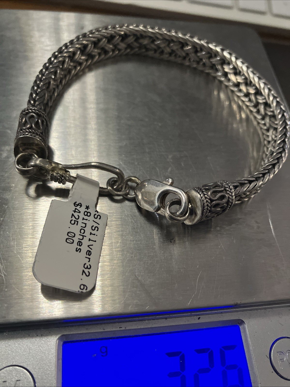 Sterling Silver 925 Vintage Bali Antique Finish Bracelet 32.6 Grams 8 Inches