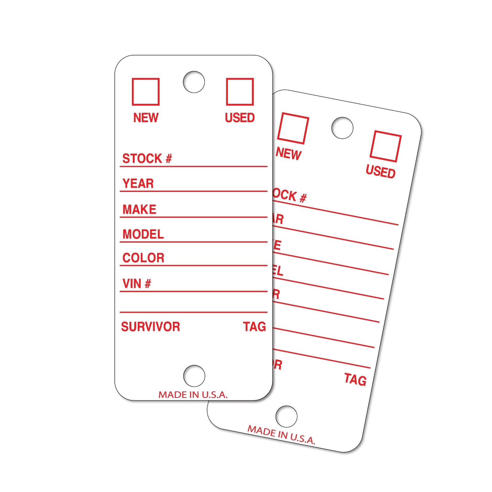 Car Dealer Key Tags 500 Pack Heavy Duty Poly White Rigidene Auto Dealership