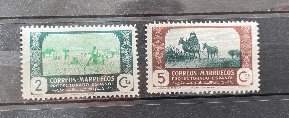 Spanish Morocco 1944 2 Value MH #201#