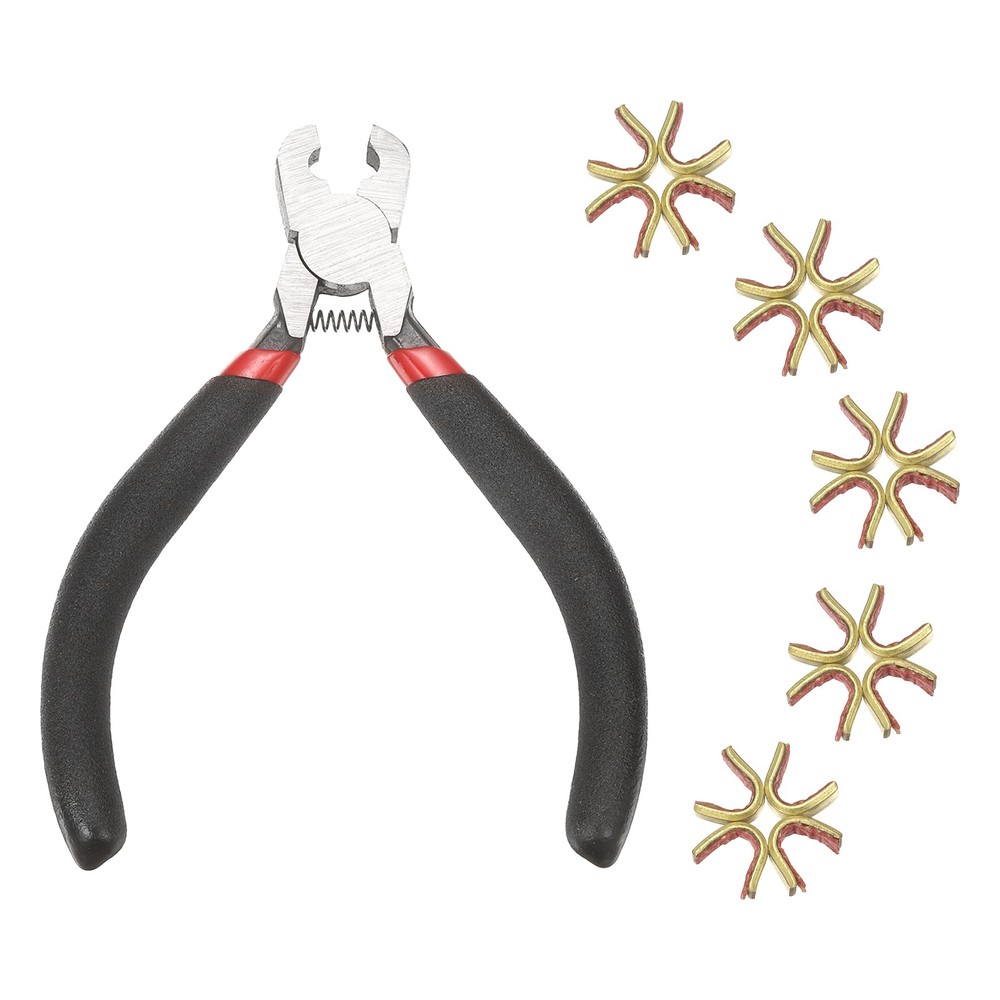 Bow String Nocking Points Set, 20 Pcs Red Brass Nocking Points and 1 Pliers
